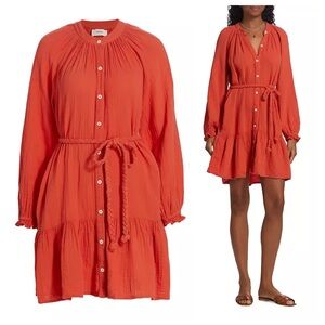 Xirena Rainey Dress 100% Gauze Cotton in Mandarin Orange